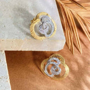 White Diamond Flower Earrings. D0.36ct,18K